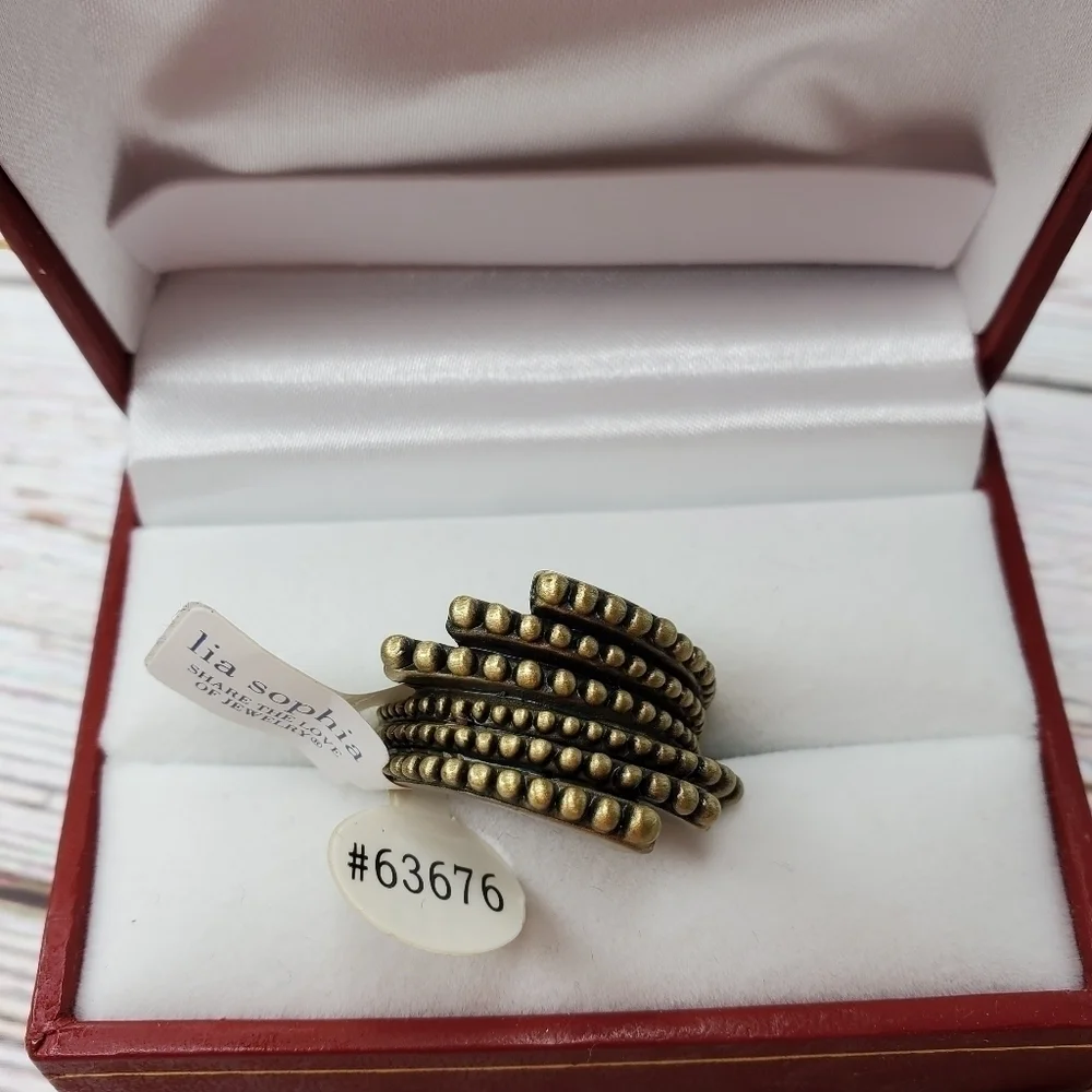 NEW‎ LIA SOPHIA SIZE 10 WOMENS GOLD RING FASHION JEWELRY